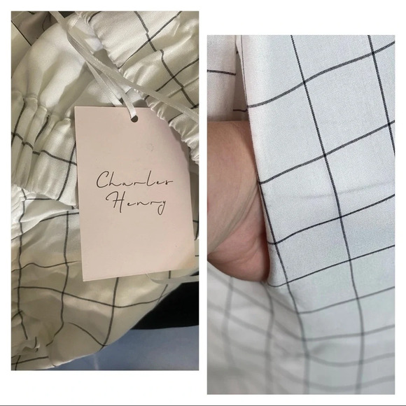 CHARLES HENRY NWT Ivory Checked Shirtdress - Picture 8 of 16